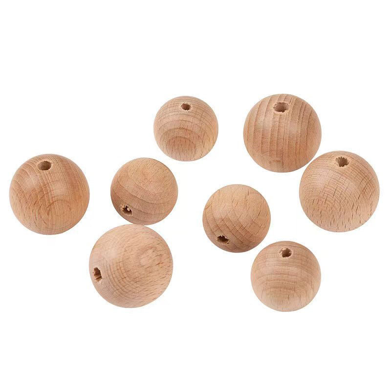 Natural Unfinished Wooden Beads - Round Wood Balls for DIY Crafts, Jewelry Making & Macramé - Eco-Friendly Craft Supplies