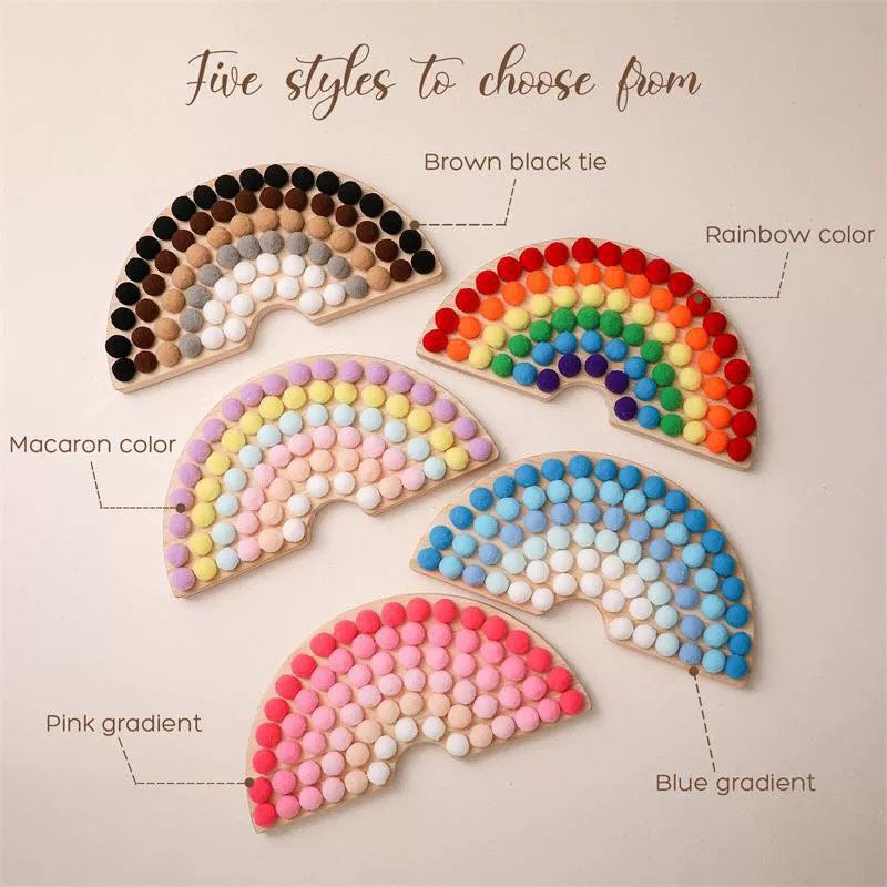 Personalized Wooden Rainbow Sorting Toy - Montessori Fine Motor Skills Tool for Toddlers - Custom Engraved Sensory Color Match Game