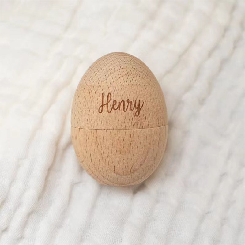 Seasonal Ornament Egg - Personalized Screw-Open Wooden Easter Egg, Custom Refillable Wood Egg for Candy & Keepsakes