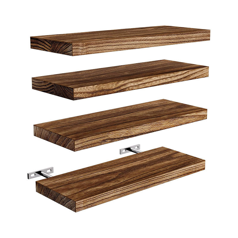 MasterCut ™ Modern Solid Wood Floating Shelves for Wall Decor - Heavy Duty Hidden Bracket Wall Mounted Shelves - Customizable Decorative Display Racks for Living Room, Bathroom & Kitchen