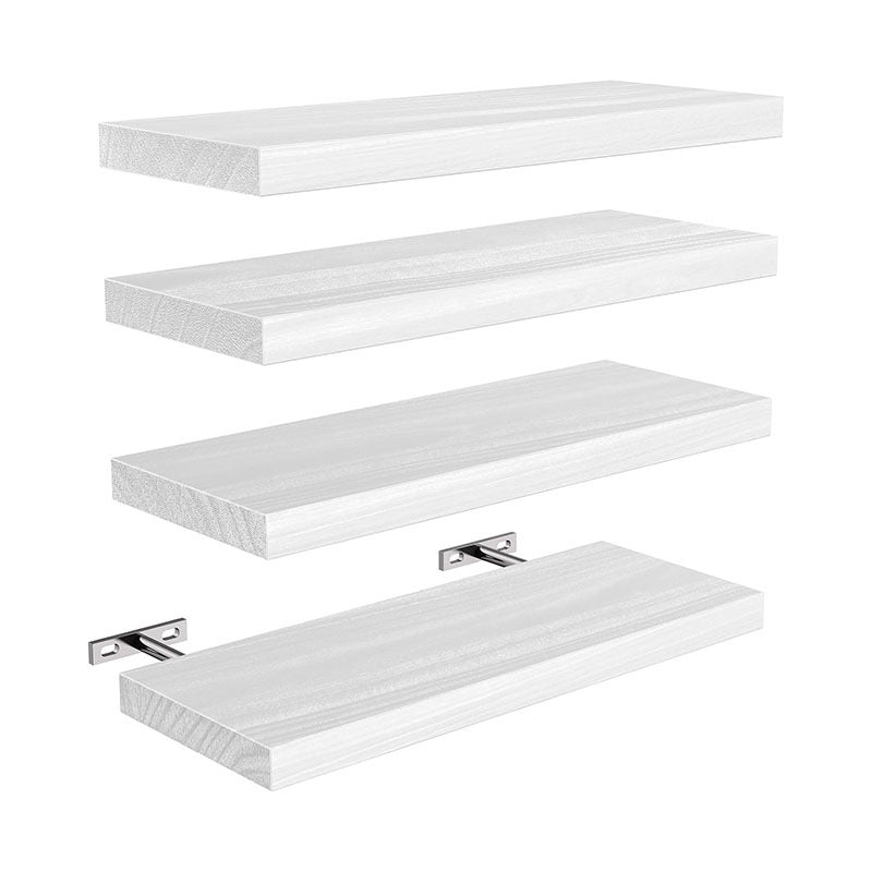MasterCut ™ Modern Solid Wood Floating Shelves for Wall Decor - Heavy Duty Hidden Bracket Wall Mounted Shelves - Customizable Decorative Display Racks for Living Room, Bathroom & Kitchen