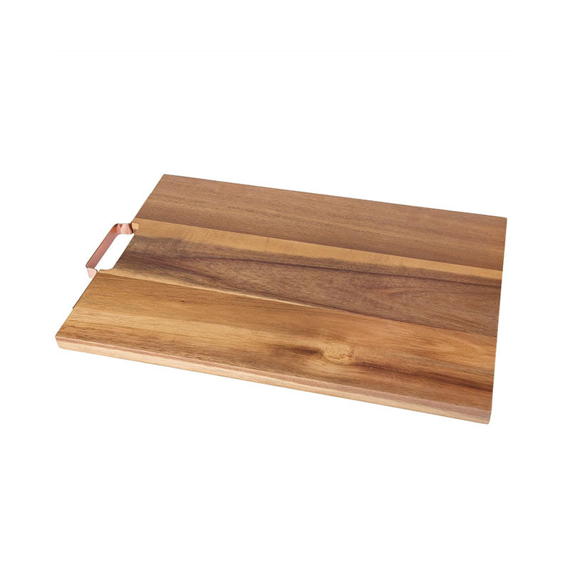Premium Handcrafted Wood Cutting Board with Ergonomic Metal Handle | Multi-Purpose Chopping Block & Charcuterie Serving Tray