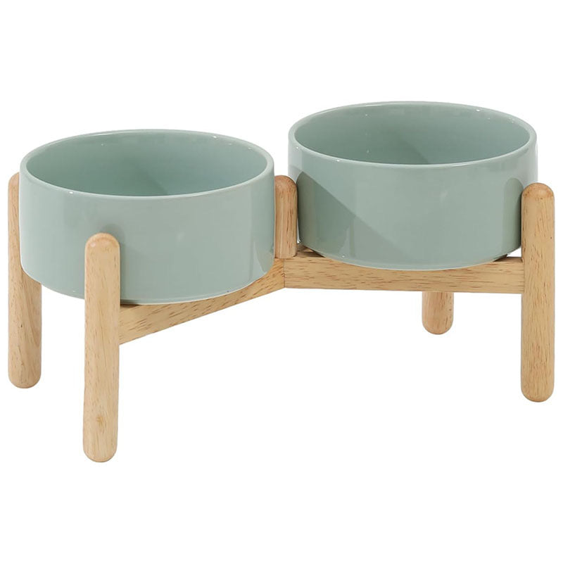 Personalized X-Frame Wooden Dog Bowl Stand - Custom Engraved Elevated Pet Feeder - Minimalist Cross-Assembly Raised Dog & Cat Water Station