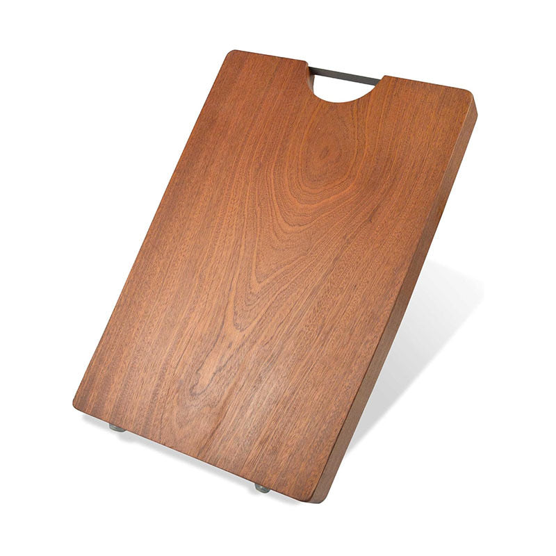 Premium Handcrafted Wood Cutting Board with Ergonomic Metal Handle | Multi-Purpose Chopping Block & Charcuterie Serving Tray