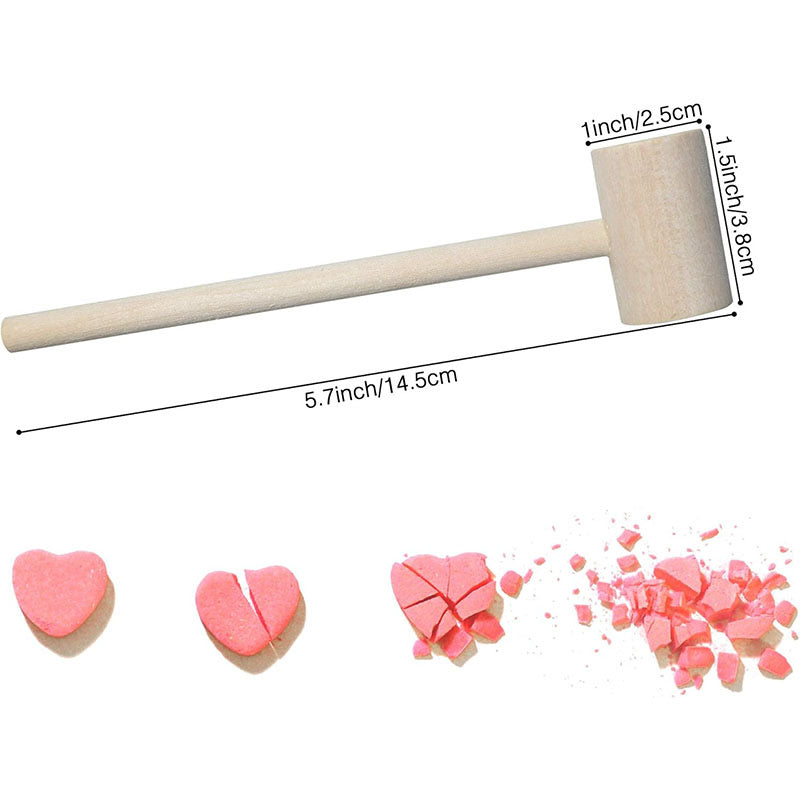 Mini Natural Wooden Mallets for Breakable Chocolate Hearts & DIY Baking Crafts