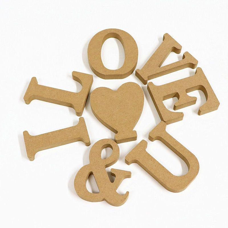 Freestanding Unfinished MDF Wooden Letters for DIY Crafting & Wedding Party Decor