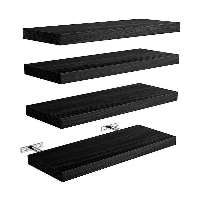 MasterCut ™ Modern Solid Wood Floating Shelves for Wall Decor - Heavy Duty Hidden Bracket Wall Mounted Shelves - Customizable Decorative Display Racks for Living Room, Bathroom & Kitchen