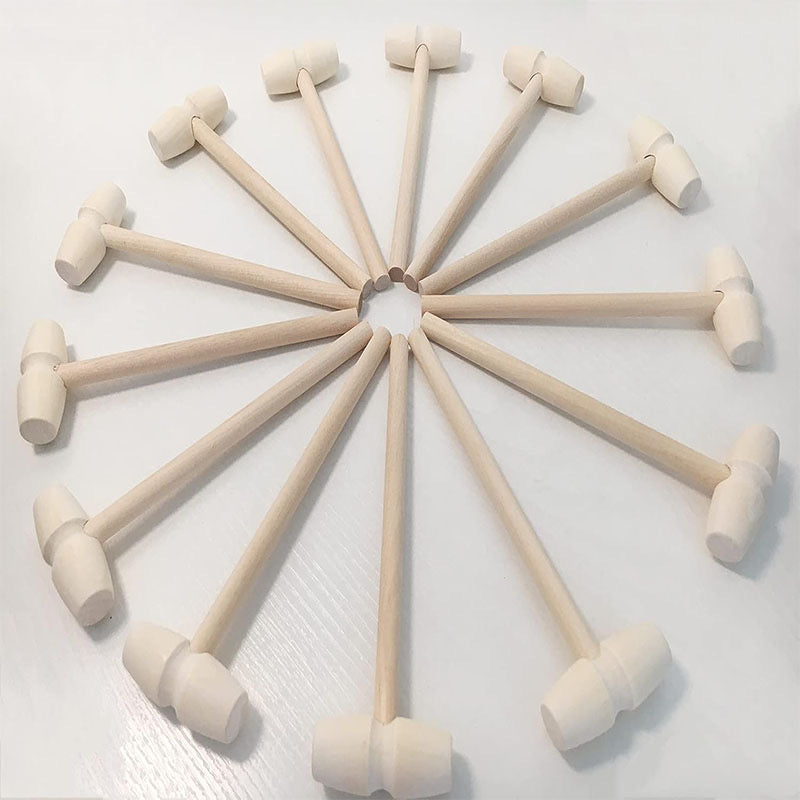 Mini Natural Wooden Mallets for Breakable Chocolate Hearts & DIY Baking Crafts
