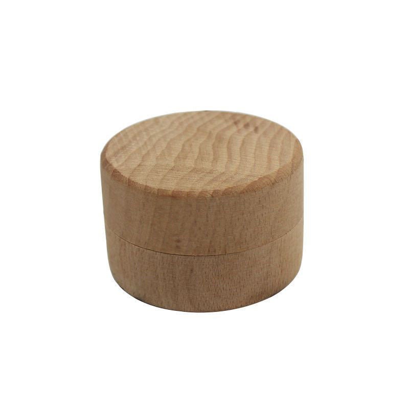 Minimalist Round Solid Wood Jewelry Box with Lift-Off Lid for Rings & Earrings