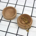 Minimalist Round Solid Wood Jewelry Box with Lift-Off Lid for Rings & Earrings