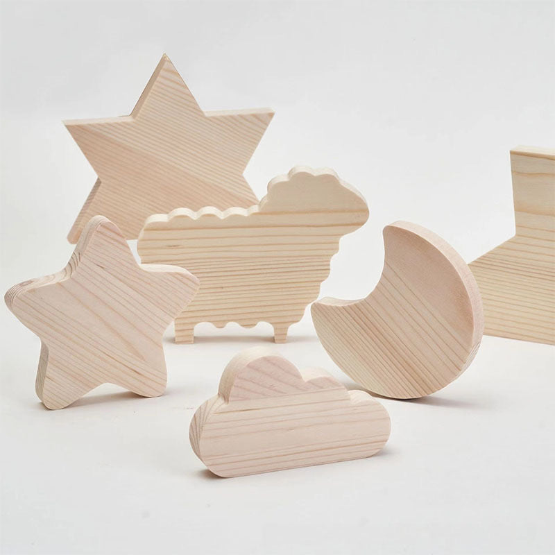 Unfinished Wooden Carvings for DIY Painting - Blank Natural Wood Figures, DIY Arts and Crafts Supplies, Kids Educational Toys, Accept Custom Orders