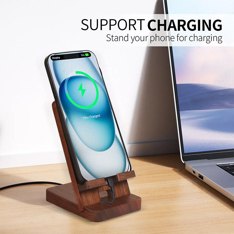 Custom Personalized Tech Stand - 2-in-1 Wooden Phone & Tablet Support for Desk - Engraved Corporate Gift, Accept Custom Orders rs