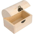 Small Wooden Treasure Chest with Domed Lid - Natural Unfinished Wood Keepsake Box, Retro Jewelry Storage Chest, Accept Custom Orders