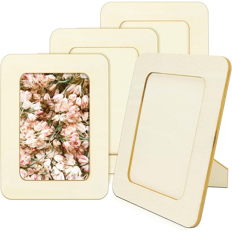 Minimalist U-Shaped Wooden Photo Frame - Desktop Picture Display with Solid Wood Base, Acrylic Photo Holder, Accept Custom Orders
