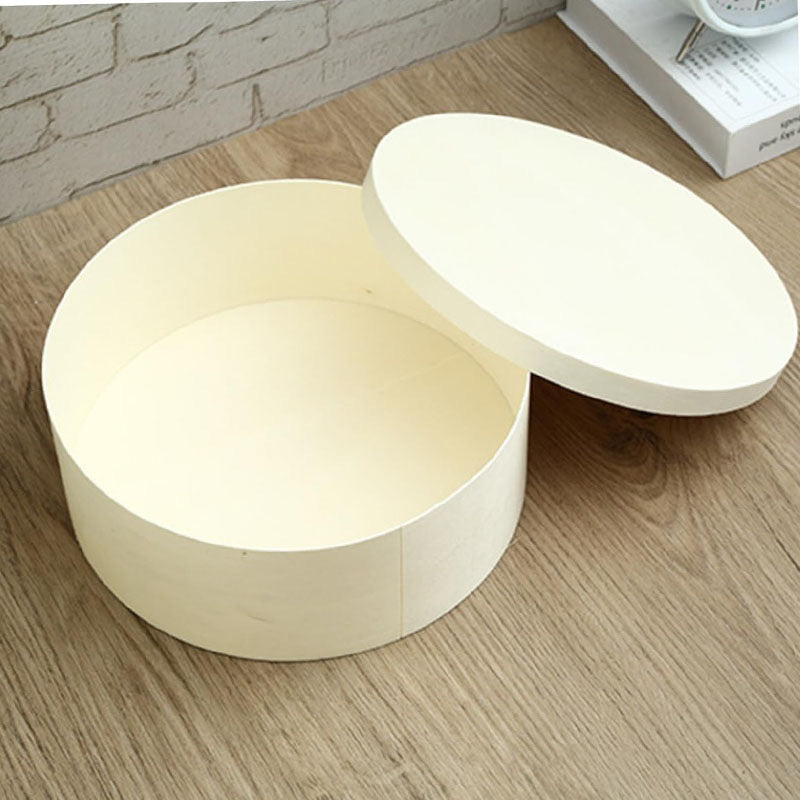 Minimalist Round Natural Wooden Gift Box with Lid for Baking, Crafts & Jewelry