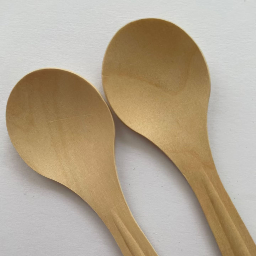 Eco-Friendly Disposable Wooden Spoons - 100% Biodegradable Birch Wood Cutlery - Bulk Compostable Utensils for Parties & Catering