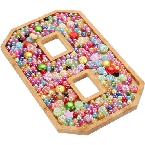 Custom Bamboo Number Grazing Boards & Fillable Candy Trays for Anniversary Parties