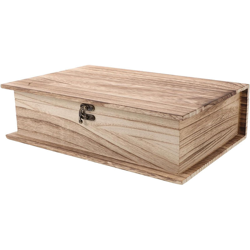 Vintage Style Solid Wood Keepsake Box with Clasp - Antique Finished Memory Chest for Letters & Jewelry, Rustic Decorative Storage, Accept Custom Orders
