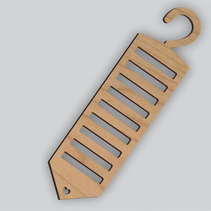 Wooden Tie Organizer for Closet - Professional Necktie Hanger, Space-Saving Belt Rack, Personalized Men's Wardrobe Accessory, Accept Custom Orders