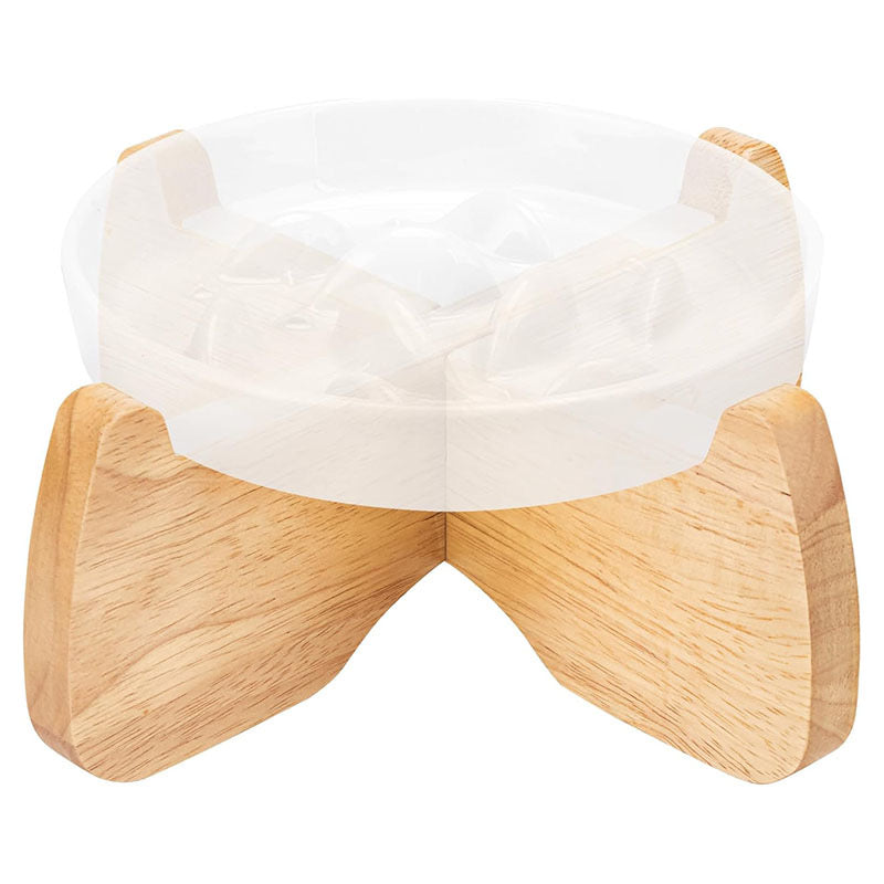 Personalized X-Frame Wooden Dog Bowl Stand - Custom Engraved Elevated Pet Feeder - Minimalist Cross-Assembly Raised Dog & Cat Water Station