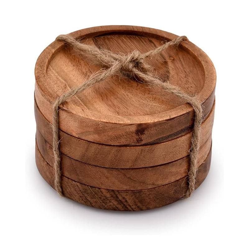 Wholesale Custom Wood Coasters - Bulk Personalized Acacia & Walnut Drink Coasters - Factory Direct Engraved Tableware for Bars, Hotels, and Corporate Gifts