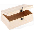 Rectangular Solid Wood Storage Box with Hinged Lid - Natural Unfinished Wooden Keepsake Box, Memory Chest for Photos & Jewelry, Accept Custom Orders