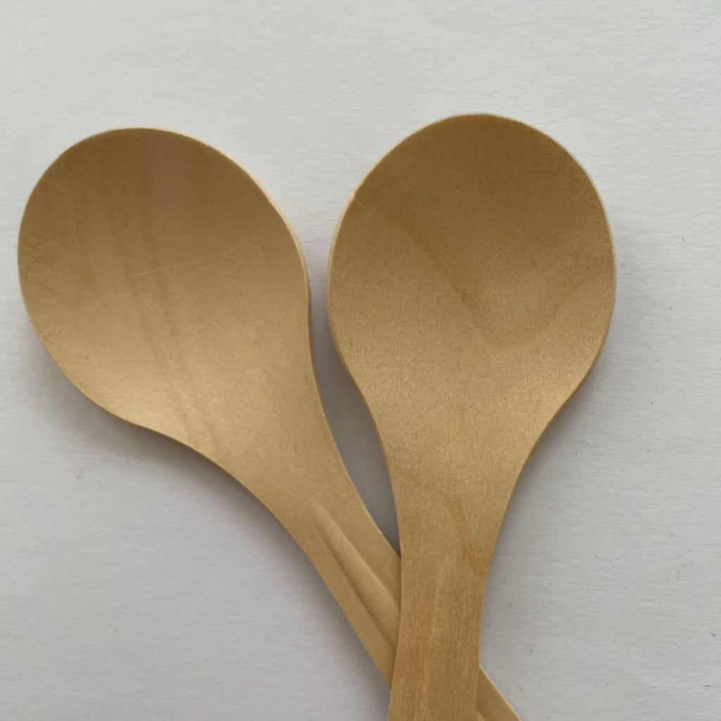 Eco-Friendly Disposable Wooden Spoons - 100% Biodegradable Birch Wood Cutlery - Bulk Compostable Utensils for Parties & Catering