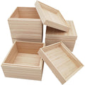Minimalist Wooden Box with Lift-off Lid - Two-Piece Solid Wood Storage Organizer, Jewelry Keepsake Case, Accept Custom Orders