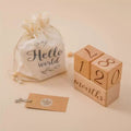 Personalized Monthly Baby Milestone Wood Blocks - Custom Engraved Nursery Decor - Natural Wooden Age Blocks for Baby Photos