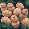 Seasonal Ornament Egg - Personalized Screw-Open Wooden Easter Egg, Custom Refillable Wood Egg for Candy & Keepsakes