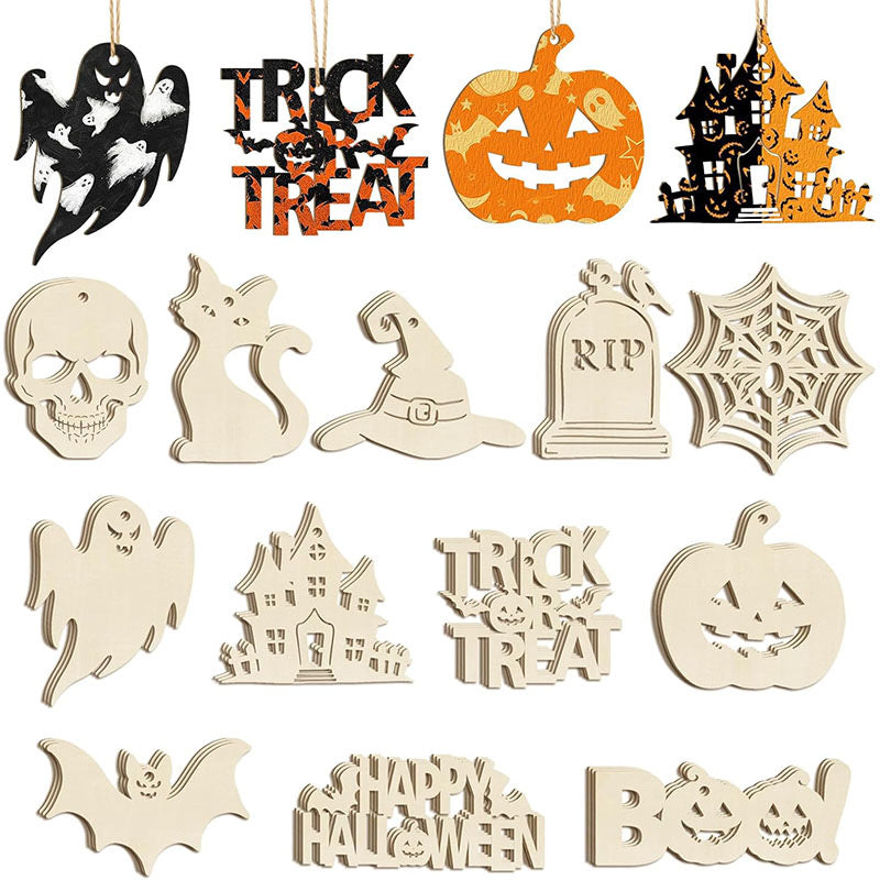 Wholesale Halloween Wooden Decorations - Unfinished DIY Wood Cutouts & Hand-Painted Ornaments - Factory Direct Halloween Party Decor - Bulk Seasonal Wood Crafts
