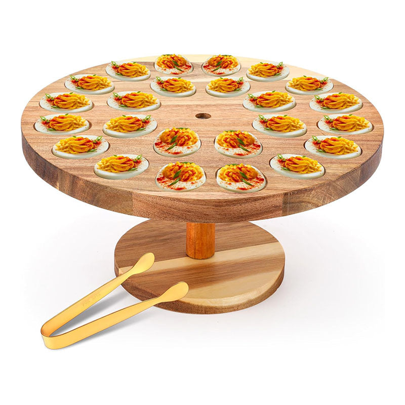 Wholesale Custom Wooden Egg Tray Holder - Solid Wood Deviled Egg Display Stand - Factory Direct Farmhouse Countertop Organizer for Fresh Eggs & Catering