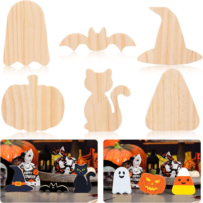 Wholesale Halloween Wooden Decorations - Unfinished DIY Wood Cutouts & Hand-Painted Ornaments - Factory Direct Halloween Party Decor - Bulk Seasonal Wood Crafts