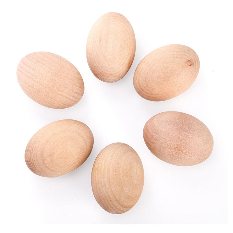 Custom Engraved Wooden Eggs - Personalized Unfinished Faux Eggs for Easter Decor & Sustainable Gift Tags