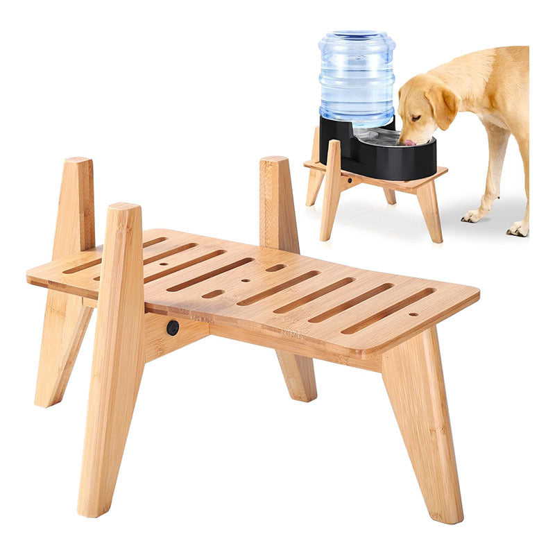 Personalized X-Frame Wooden Dog Bowl Stand - Custom Engraved Elevated Pet Feeder - Minimalist Cross-Assembly Raised Dog & Cat Water Station