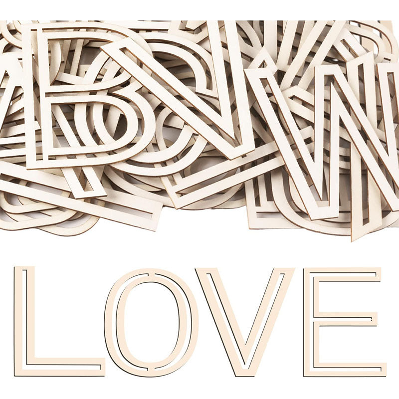 Bulk Personalized Wood Word Cutouts - Connected Script Letter Signs for Home Decor & Events - Factory Direct Custom CNC/Laser Cutting Service