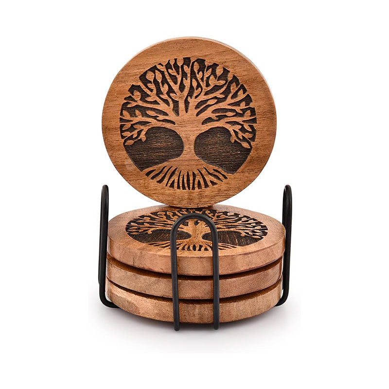 Custom Engraved "Tree of Life" Coaster & Opener Set