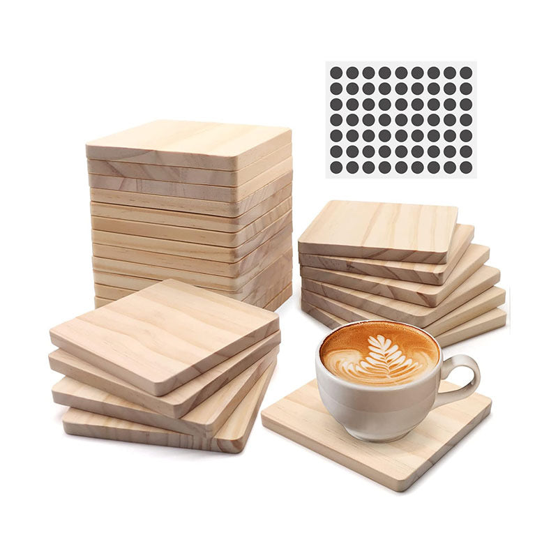 Personalized Natural Wood Slice Coasters - Custom Engraved Rustic Bark Coasters