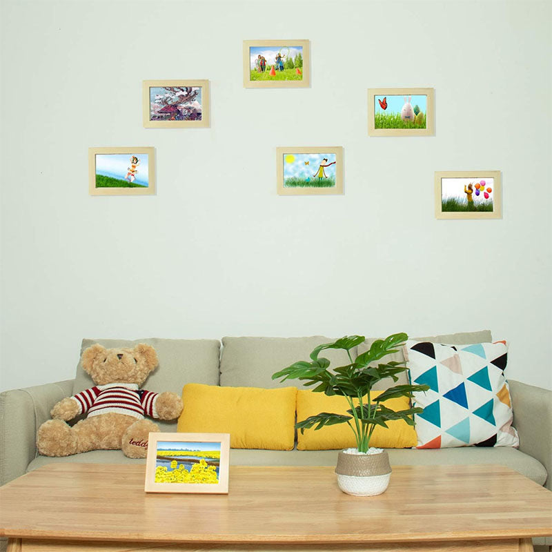 Unfinished Solid Wood Photo Frame - Natural Pine Picture Frame for DIY Painting & Crafts, Desktop & Wall Display, Bulk Pack Available