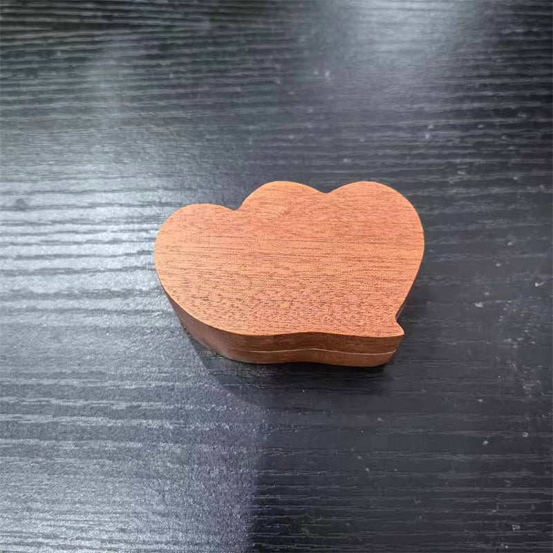 Handcrafted Black Walnut Heart-Shaped Double Ring Bearer Box for Wedding & Engagement