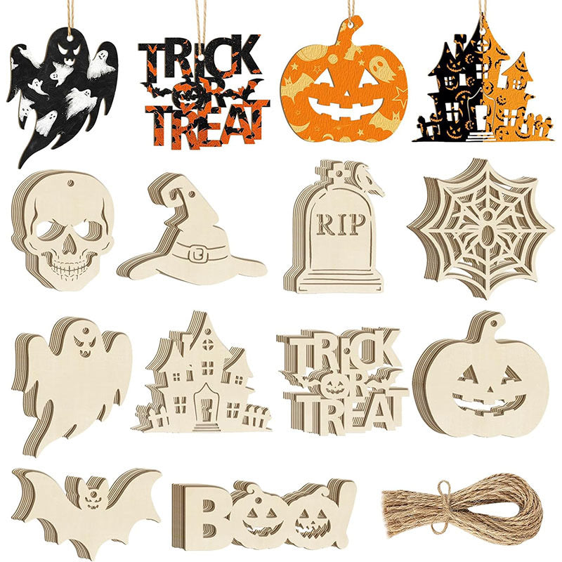 Wholesale Halloween Wooden Decorations - Unfinished DIY Wood Cutouts & Hand-Painted Ornaments - Factory Direct Halloween Party Decor - Bulk Seasonal Wood Crafts