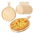 Premium Bamboo/Acacia Pizza Paddle & Charcuterie Board – Round Wooden Serving Platter with Easy-Grip Handle for Pizza, Cheese, and Appetizers