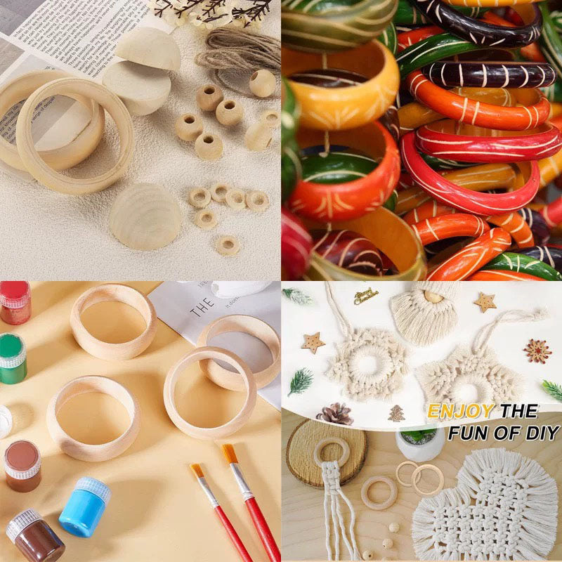 Custom Personalized Wooden Rings - Handcrafted Unfinished Wood Circles for Jewelry Making, Decor & Gifts