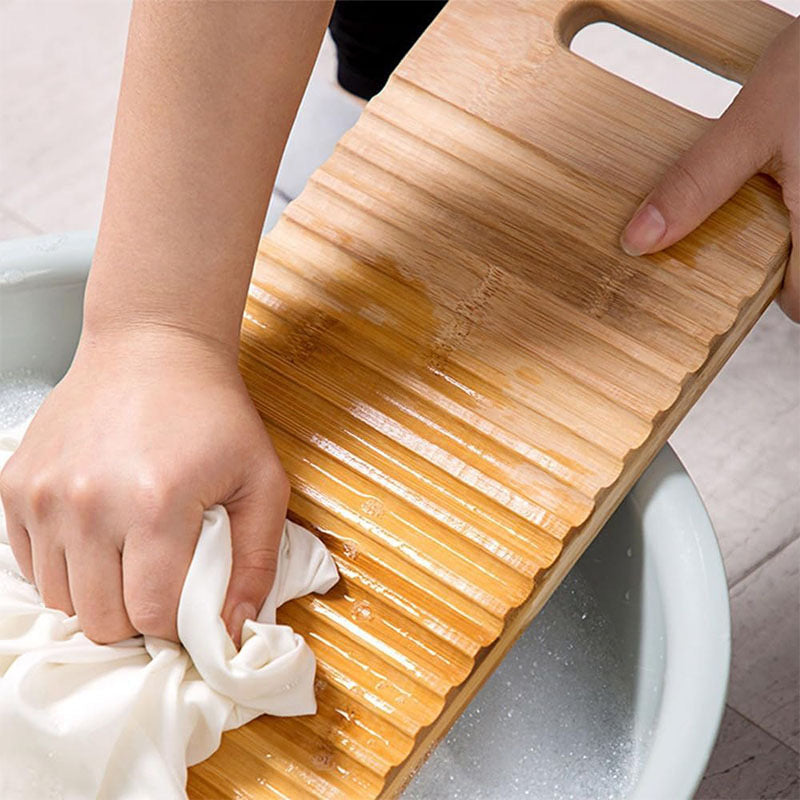 Laundry Washboard - Personalized Heavy-Duty Wooden Scrub Board, Large Solid Wood Traditional Hand Washing Tool