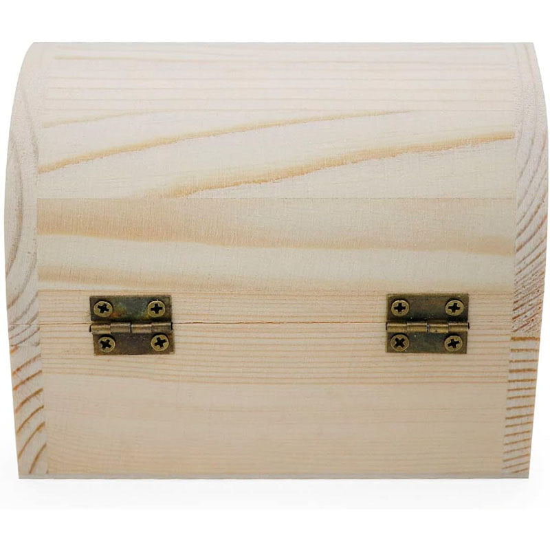 Small Wooden Treasure Chest with Domed Lid - Natural Unfinished Wood Keepsake Box, Retro Jewelry Storage Chest, Accept Custom Orders