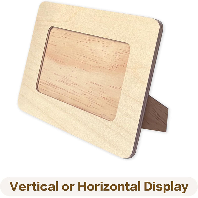 Minimalist U-Shaped Wooden Photo Frame - Desktop Picture Display with Solid Wood Base, Acrylic Photo Holder, Accept Custom Orders