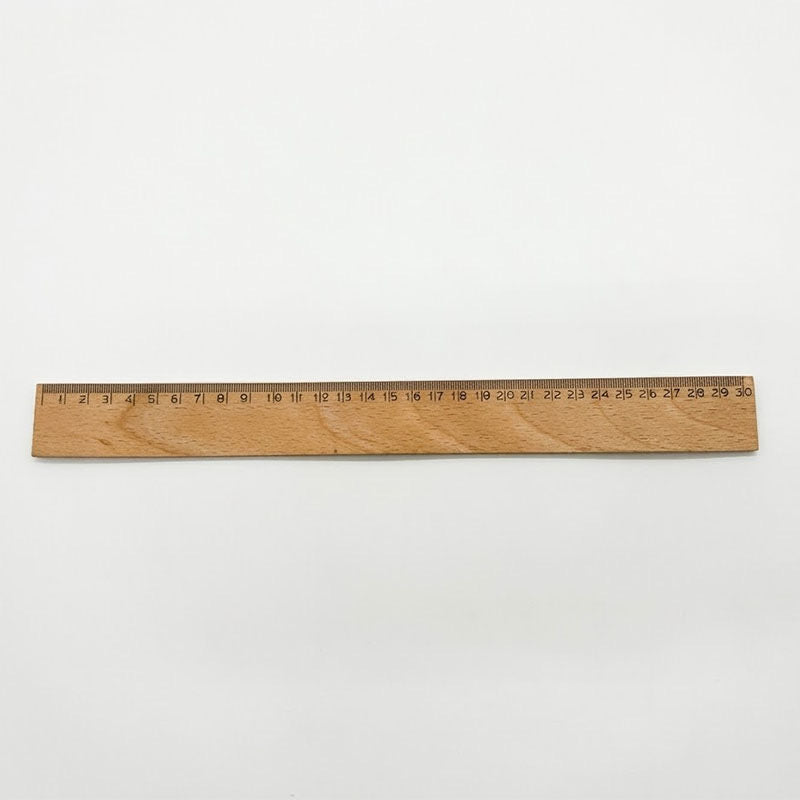 30cm Solid Beechwood Ruler - Natural Wooden Measuring Stick for Office & School, Precision Drafting Tool, Accept Custom Orders