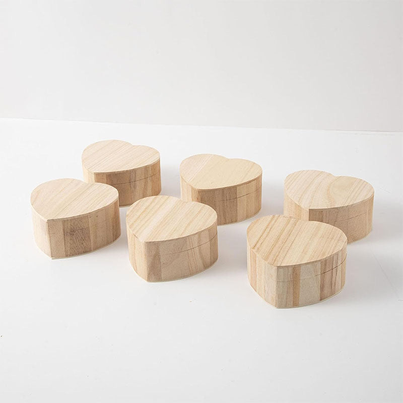Heart-Shaped Wooden Jewelry Box - Romantic Keepsake Organizer with Hinged Lid, Natural Wood Trinket Box, Accept Custom Orders