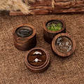 Round Walnut Wooden Ring Box with Clear Glass Window for Proposal & Display