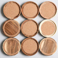 Wholesale Custom Wood and Cork Coasters - Bulk Round Acacia Wood Drink Coaster Set - Factory Direct Personalized Tableware for Bars & Home Decor